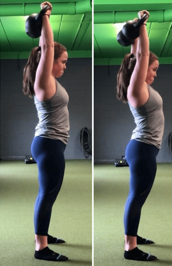 Comparing a safe overhead position to an unsafe overhead position